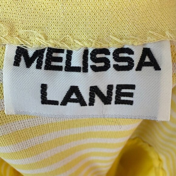 Vintage 1970s Yellow Stripe Polyester Double Knit Jumpsuit, Melissa Lane Size XS - Picture 5 of 6